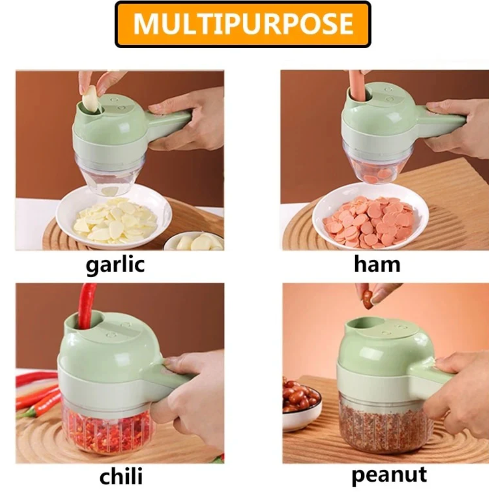 4 in 1 Portable Electric Vegetable Cutter Set